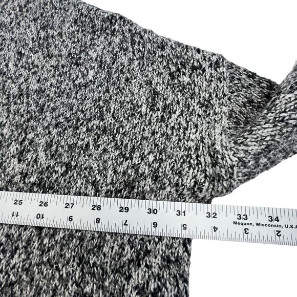 Matilda Jane Sweater Womens Medium Marled Knit Pullover Black Gray V-Neck Dolman - Picture 7 of 10